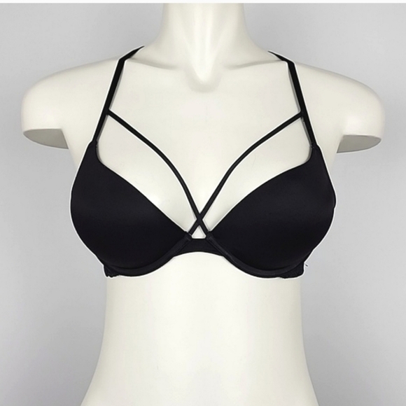 ⭐️2/ $40⭐️ La SENZA Obsession Black Lace Padded Underwire Push Up Bra 32C - Picture 6 of 14